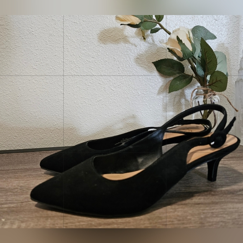 A New Day slingback mule tiny heel pointed toe 6